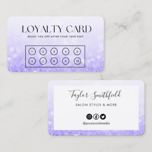 Purple Faux Glitter Elegant Loyalty Card