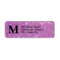 Purple Faux Glitter Monogram-Return Address Labels