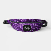 Purple faux glitter sparkles Monogram