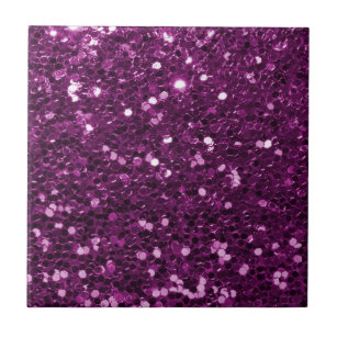 Purple Faux Glitter Sparkles Tile