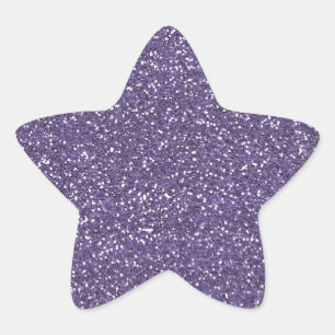 Purple Faux Glitter Star Sticker