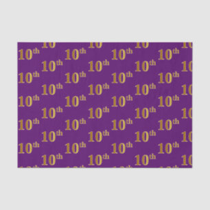 Purple, Faux Gold 10th (Tenth) Event Tissue Paper