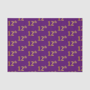 Purple, Faux Gold 12th (Twelfth) Event Tissue Paper