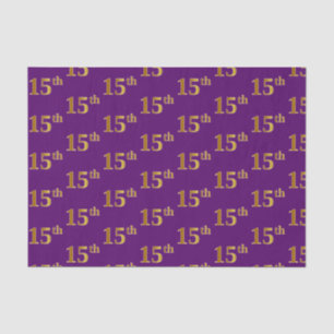 Purple, Faux Gold 15th (Fifteenth) Event Tissue Paper