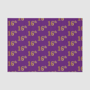 Purple, Faux Gold 16th (Sixteenth) Event Tissue Paper