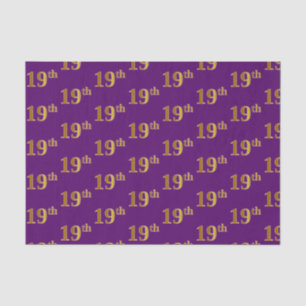 Purple, Faux Gold 19th (Nineteenth) Event Tissue Paper