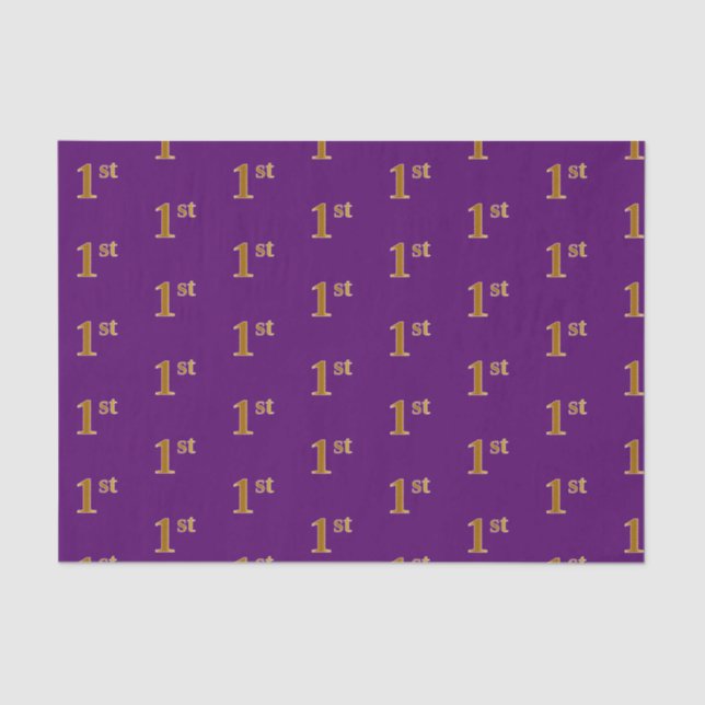 Purple, Faux Gold 1st (First) Event Tissue Paper (Front)
