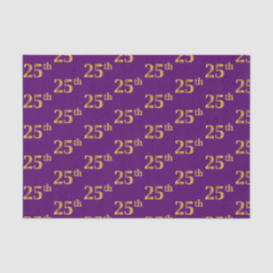Purple, Faux Gold 25th (Twenty-Fifth) Event Tissue Paper