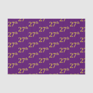 Purple, Faux Gold 27th (Twenty-Seventh) Event Tissue Paper