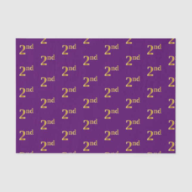 Purple, Faux Gold 2nd (Second) Event Tissue Paper (Front)