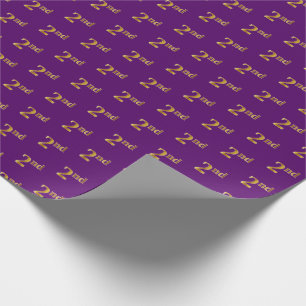 Purple, Faux Gold 2nd (Second) Event Wrapping Paper