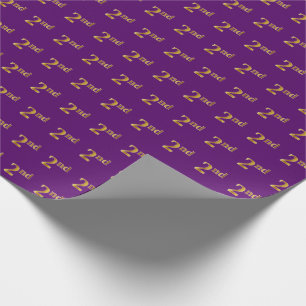 Purple, Faux Gold 2nd (Second) Event Wrapping Paper