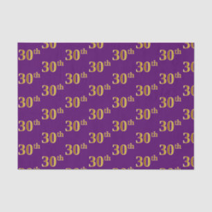 Purple, Faux Gold 30th (Thirtieth) Event Tissue Paper