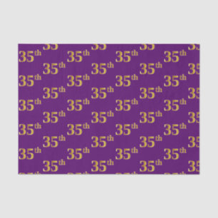 Purple, Faux Gold 35th (Thirty-Fifth) Event Tissue Paper