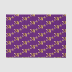 Purple, Faux Gold 36th (Thirty-Sixth) Event Tissue Paper