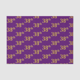Purple, Faux Gold 38th (Thirty-Eighth) Event Tissue Paper