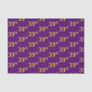 Purple, Faux Gold 39th (Thirty-Ninth) Event Tissue Paper