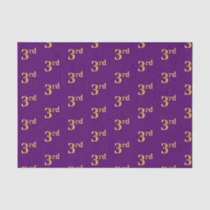 Purple, Faux Gold 3rd (Third) Event Tissue Paper