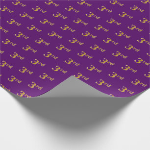 Purple, Faux Gold 3rd (Third) Event Wrapping Paper