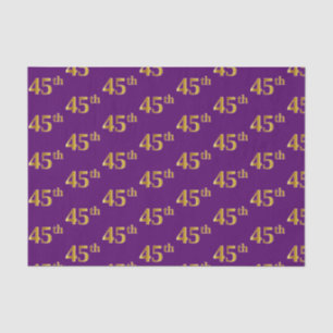 Purple, Faux Gold 45th (Forty-Fifth) Event Tissue Paper