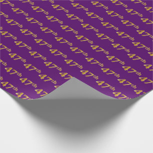 Purple, Faux Gold 47th (Forty-Seventh) Event Wrapping Paper