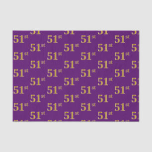 Purple, Faux Gold 51st (Fifty-First) Event Tissue Paper