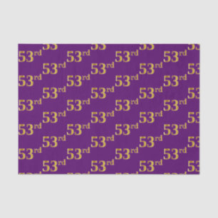 Purple, Faux Gold 53rd (Fifty-Third) Event Tissue Paper