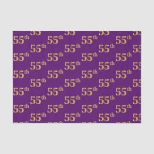 Purple, Faux Gold 55th (Fifty-Fifth) Event Tissue Paper