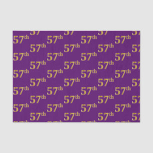 Purple, Faux Gold 57th (Fifty-Seventh) Event Tissue Paper