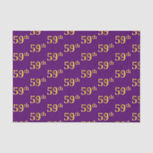 Purple, Faux Gold 59th (Fifty-Ninth) Event Tissue Paper