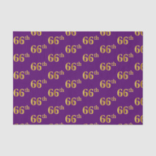 Purple, Faux Gold 66th (Sixty-Sixth) Event Tissue Paper