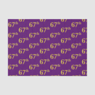 Purple, Faux Gold 67th (Sixty-Seventh) Event Tissue Paper
