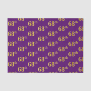 Purple, Faux Gold 68th (Sixty-Eighth) Event Tissue Paper