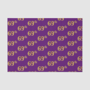 Purple, Faux Gold 69th (Sixty-Ninth) Event Tissue Paper