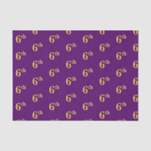 Purple, Faux Gold 6th (Sixth) Event Tissue Paper