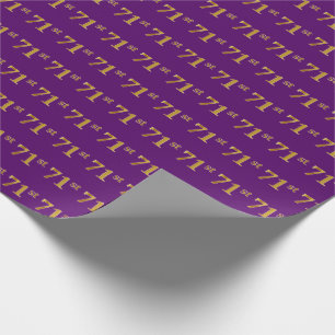 Purple, Faux Gold 71st (Seventy-First) Event Wrapping Paper