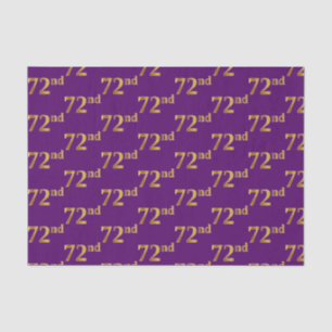 Purple, Faux Gold 72nd (Seventy-Second) Event Tissue Paper
