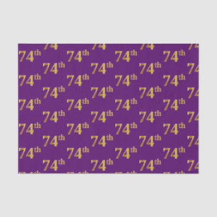Purple, Faux Gold 74th (Seventy-Fourth) Event Tissue Paper