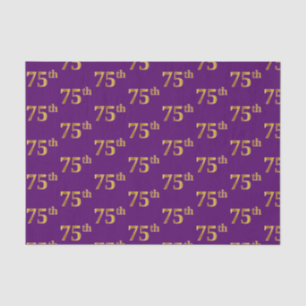 Purple, Faux Gold 75th (Seventy-Fifth) Event Tissue Paper
