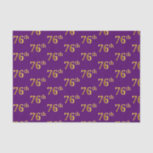 Purple, Faux Gold 76th (Seventy-Sixth) Event Tissue Paper