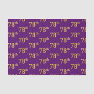Purple, Faux Gold 78th (Seventy-Eighth) Event Tissue Paper