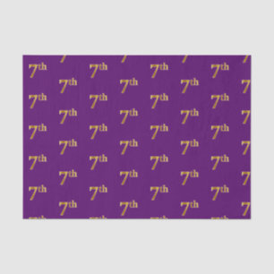 Purple, Faux Gold 7th (Seventh) Event Tissue Paper