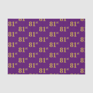 Purple, Faux Gold 81st (Eighty-First) Event Tissue Paper
