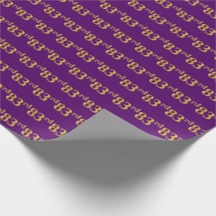 Purple, Faux Gold 83rd (Eighty-Third) Event Wrapping Paper