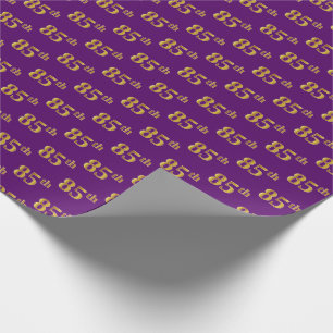 Purple, Faux Gold 85th (Eighty-Fifth) Event Wrapping Paper