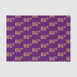 Purple, Faux Gold 86th (Eighty-Sixth) Event Tissue Paper