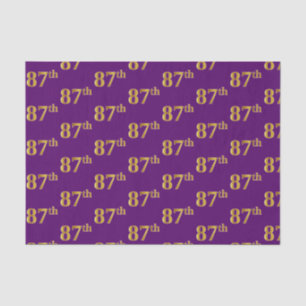 Purple, Faux Gold 87th (Eighty-Seventh) Event Tissue Paper