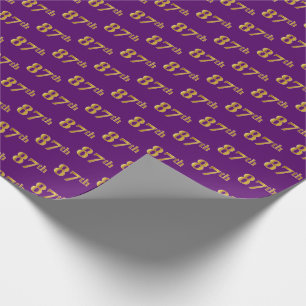 Purple, Faux Gold 87th (Eighty-Seventh) Event Wrapping Paper