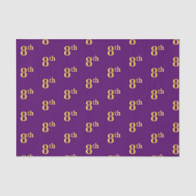 Purple, Faux Gold 8th (Eighth) Event Tissue Paper (Front)