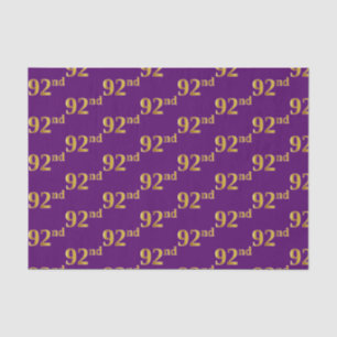 Purple, Faux Gold 92nd (Ninety-Second) Event Tissue Paper